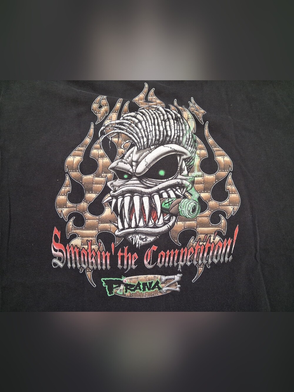 Vintage PiranaZ Racing Graphic T Shirt SMOKING THE COMPETITION Men’s 2XL